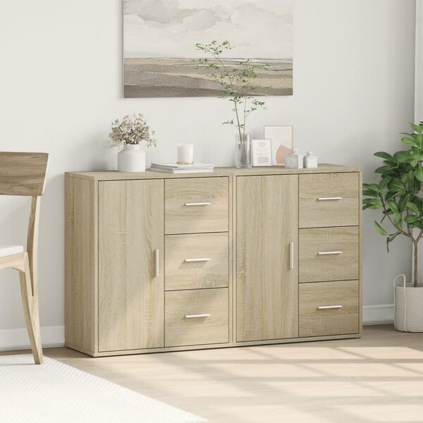 vidaXL Sideboards 2 pcs Sonoma Oak 60x31x70 cm Engineered Wood