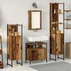 vidaXL Bathroom Furniture Set with Door 4 pcs Old wood Engineered wood
