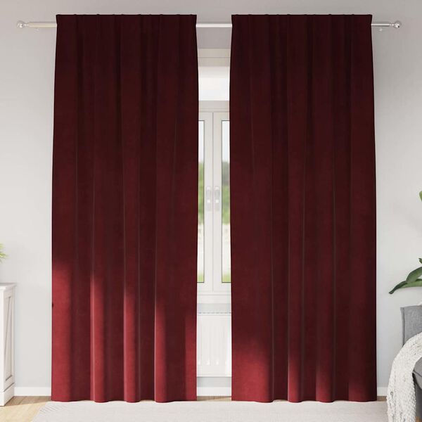 vidaXL Blackout Curtains 2 pcs Wine Red 140 x 260 cm Velvet