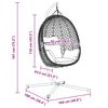 vidaXL Hanging Egg Chair Light cream 104 x 100 x 191 cm Poly Rattan