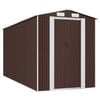 vidaXL Garden Shed Dark Brown 192x440x223 cm Galvanised Steel