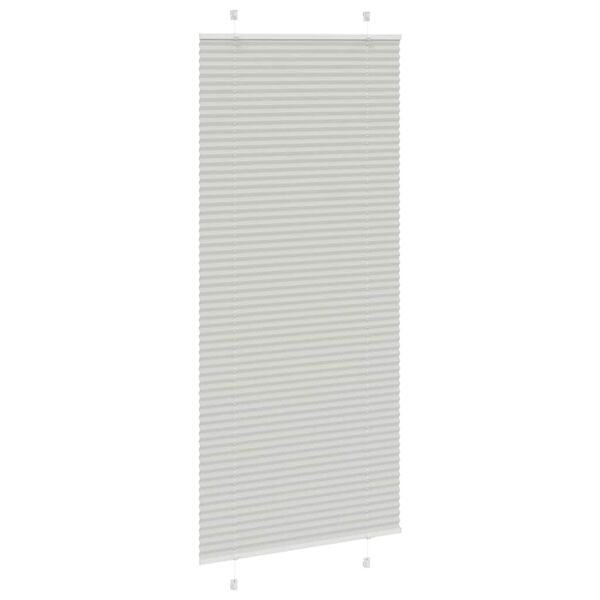 vidaXL Pleated Blind Light Grey 90x200 cm Fabric Width 89.4 cm Polyester