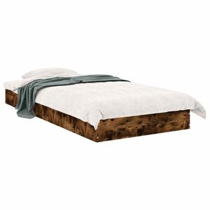 vidaXL Floor Bed Frame Smoked Oak 80 x 200 cm Engineered Wood