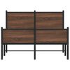 vidaXL Metal Bed Frame without Mattress Brown Oak 120x200 cm