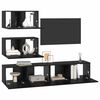 vidaXL TV Cabinet Set Wall-mounted 4 pcs Black Oak Engineered Wood