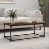 vidaXL Coffee Table Smoked Oak 102x50x40 cm Engineered Wood and Iron