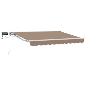 vidaXL Manual Awning Frame with LEDs Taupe 5 x 3 m
