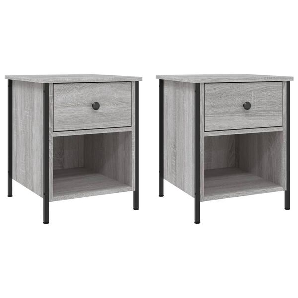 vidaXL Bedside Cabinets 2 pcs Grey Sonoma 40x42x50 cm Engineered Wood