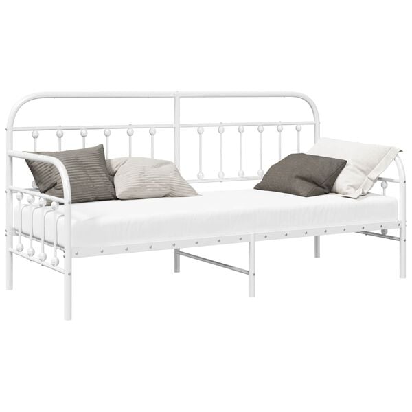 vidaXL Daybed Frame White 80 x 200 cm Powder-Coated Steel