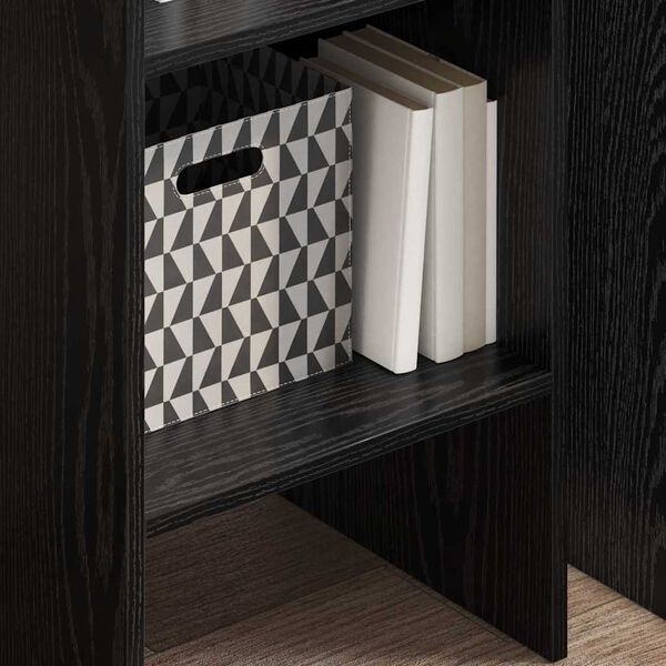 vidaXL Book Cabinet Black Oak 40 x 35 x 180 cm Engineered Wood