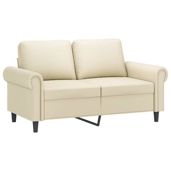 vidaXL 2-Seater Sofa Cream 120 cm Faux Leather