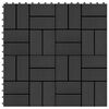 vidaXL Decking Tile 11 pcs Black 30 x 30 cm WPC