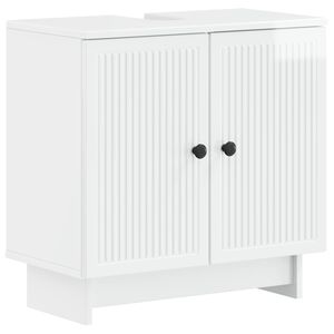 vidaXL Bathroom Sink Cabinet EDE High Gloss White 59.5 x 31.5x 59 cm