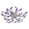Purple&White Ceiling Lamp Acrylic Crystal Leaf Arms for 5 E14 Bulbs
