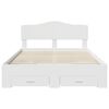 vidaXL Bed Frame with Headboard White 160 x 200 cm Engineered Wood