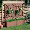 vidaXL Trellis Planters 2 pcs Brown 65x33x135 cm WPC