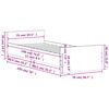 vidaXL Bed Frame without Mattress White 75x190 cm Small Single Engineered Wood