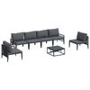 vidaXL Garden Sofa Set with Cushion 7 pcs Black Steel