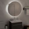vidaXL Bathroom Cabinet with Round Mirror&LED White 47x47x17.5 cm