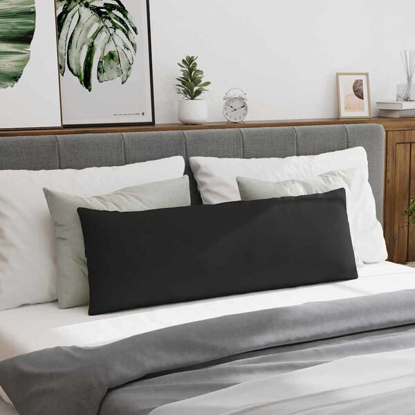 vidaXL Sofa Pillows 2 pcs Black 120 x 40 cm Fabric