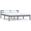 vidaXL Bed Frame without Mattress Grey Solid Pine Wood 120x200 cm