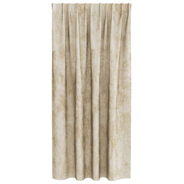 vidaXL Velvet Curtains with Curtains 2 pcs Cream 175 x 140 cm Velvet