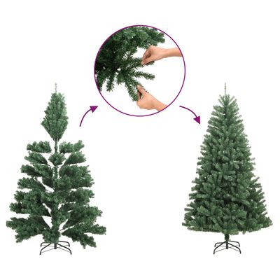vidaXL Artificial Pre-lit Christmas Tree with Stands Green 60 cm PVC