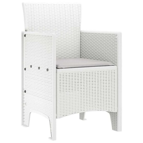 vidaXL Garden Chair 2 pcs White 53 x 49 x 85 cm Polypropylene