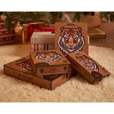 UNIDRAGON 273 Piece Wooden Jigsaw Puzzle Lovely Tiger King Size 30x38 cm