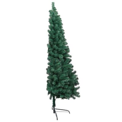 vidaXL Artificial Half Pre-lit Christmas Tree with Stand Green 120 cm PVC