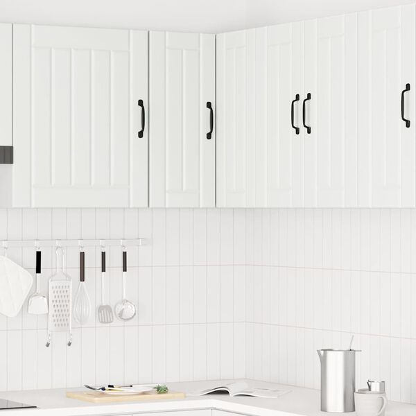 vidaXL Kitchen Wall Corner Cabinet Lucca White Engineered Wood