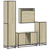 vidaXL 4 Piece Bathroom Furniture Set Sonoma Oak Engineered Wood