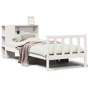 vidaXL Bookcase Bed without Mattress White 90x200 cm Solid Wood Pine