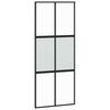 vidaXL Sliding Door with Hardware Set Black 90x205 cm Tempered Glass
