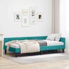 vidaXL Corner Bed Frame with Headboard Turquoise 90 cm x 200 cm Velvet