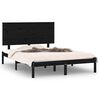 vidaXL Bed Frame without Mattress Black 140x190 cm Solid Wood Pine
