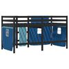 vidaXL Kids' Loft Bed with Curtains without Mattress Blue 80x200 cm
