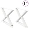 vidaXL Coffee Table Legs 2 pcs White 70x(42-43.3) cm Steel