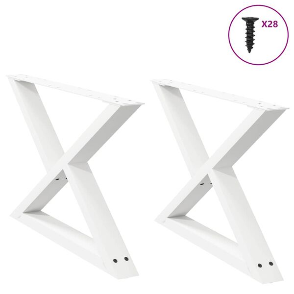vidaXL Coffee Table Legs 2 pcs White 70x(42-43.3) cm Steel