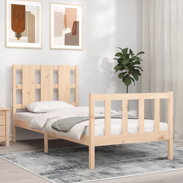 vidaXL Bed Frame without Mattress 90x190 cm Single Solid Wood Pine