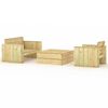 vidaXL 3 Piece Garden Lounge Set Impregnated Solid Wood Pine