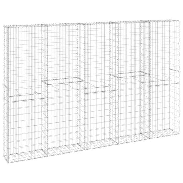 vidaXL Gabion Wall with Covers Galvanised Steel 300x30x200 cm