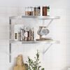 vidaXL Wall Shelves 2 pcs 50x40 cm Silver Stainless Steel