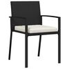 vidaXL Garden Dining Set 3 pcs Black Powder-Coated Steel