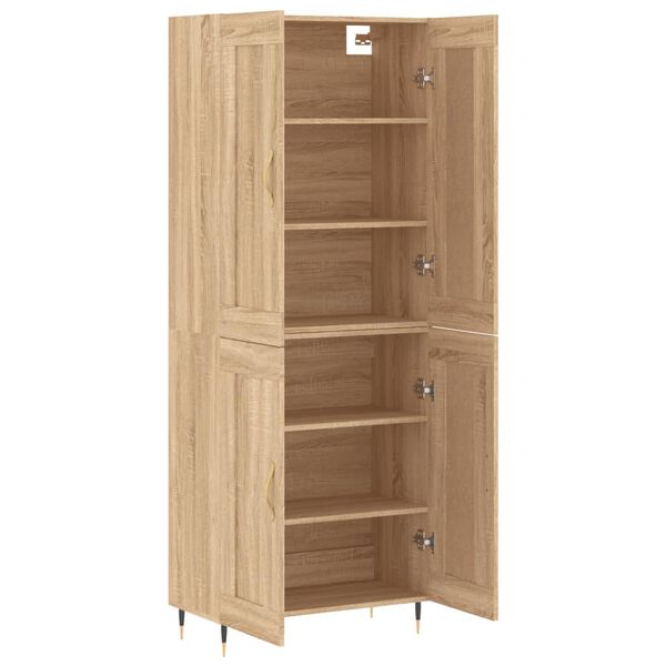 vidaXL Highboard Sonoma Oak 69.5x34x180 cm Engineered Wood