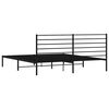 vidaXL Metal Bed Frame without Mattress with Headboard Black 183x213cm