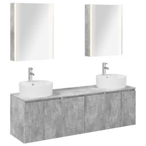 vidaXL Bathroom Cabinet Set 5 pcs Concrete Grey Engineered Wood