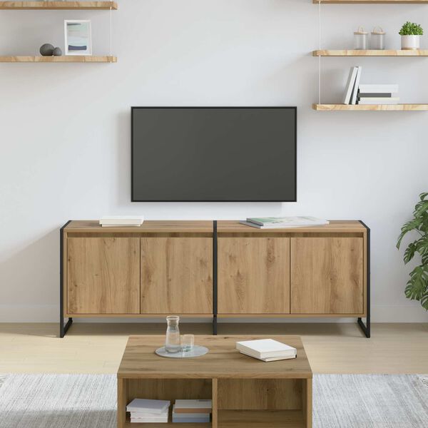 vidaXL TV Cabinet Artisian Oak 140 x 36 x 49.5 cm Engineered Wood