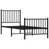 vidaXL Metal Bed Frame without Mattress with Footboard Black 75x190cm