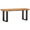 vidaXL Bench | Brown and black | Solid rough mango wood and steel | 110 cm